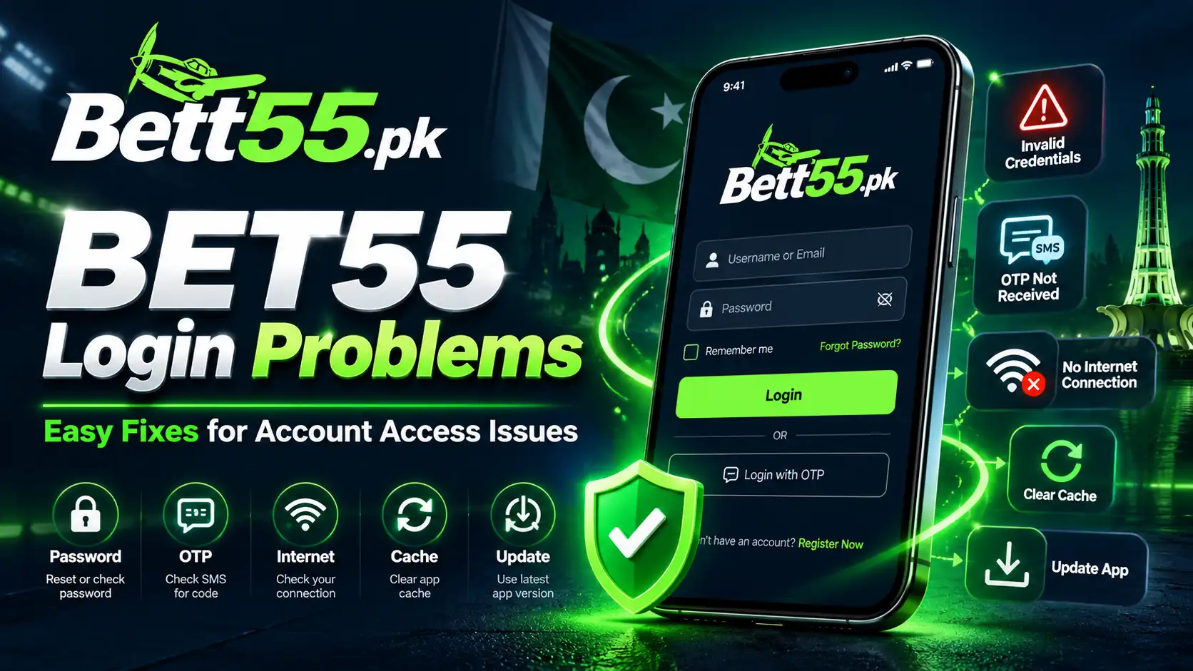 BET55 Login Problems